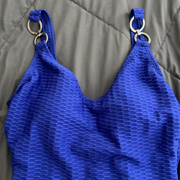 Aqua Green women’s one piece swimsuit royal blue - Picture 2 of 7